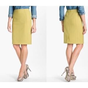 Halogen Skirt Womens 4 Green Slit Back Pencil Knee Length Career